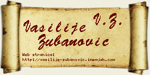 Vasilije Zubanović vizit kartica